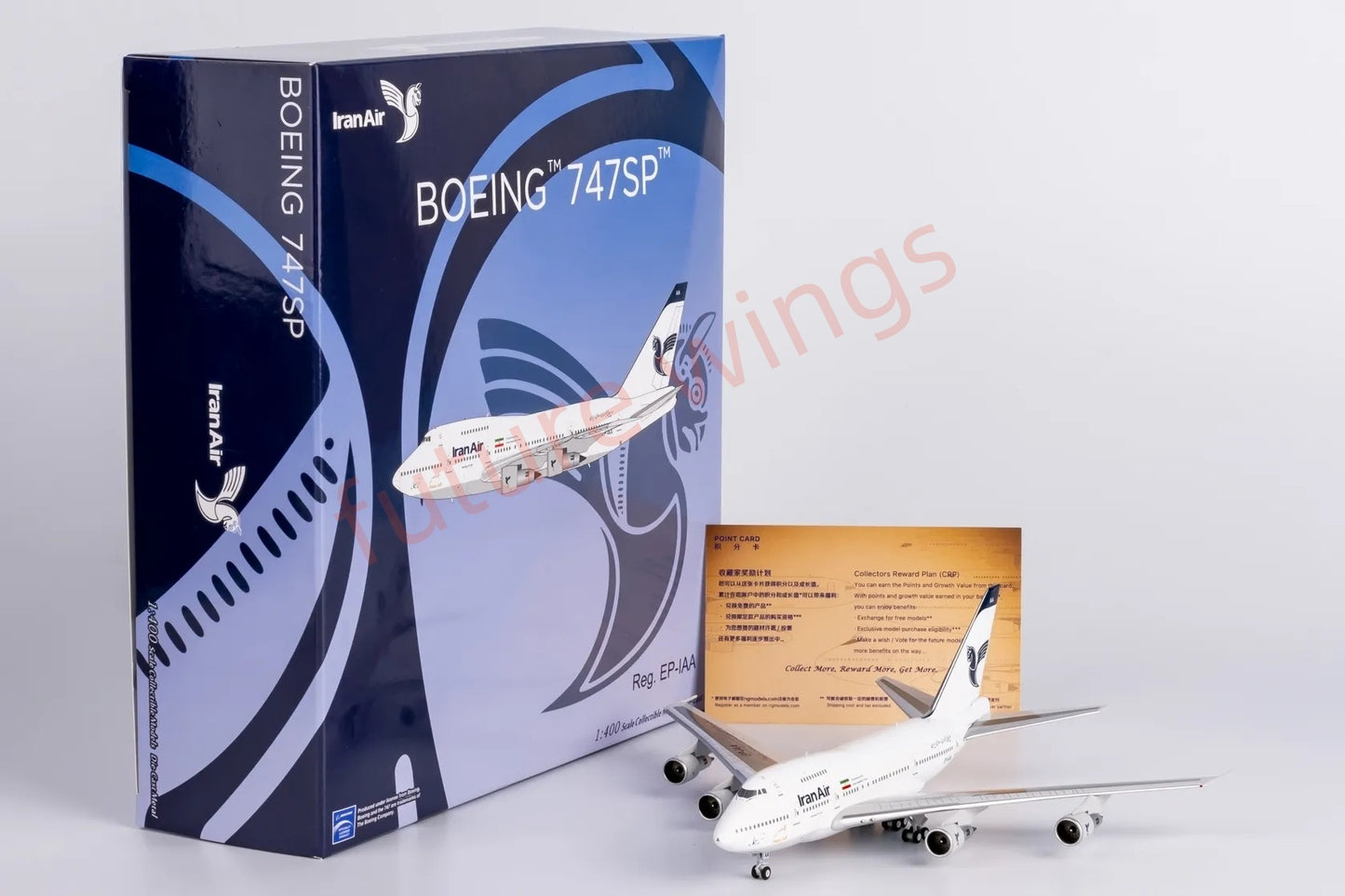 1:400 NG Models NG07042 Iran Air B747SP EP-IAA Aircraft Model+Free Tractor