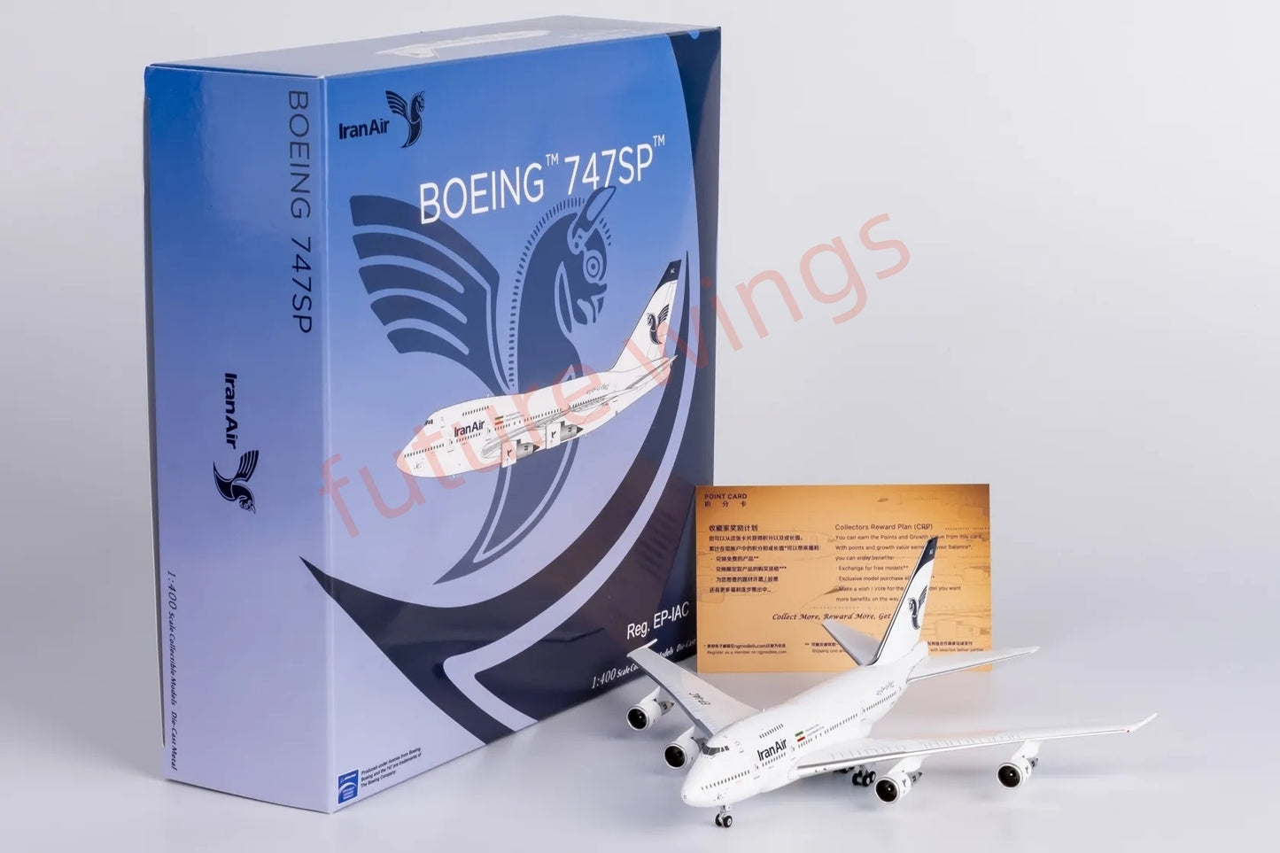 1:400 NG Models NG07041 Iran Air B747SP EP-IAC Aircraft Model+Free Tractor