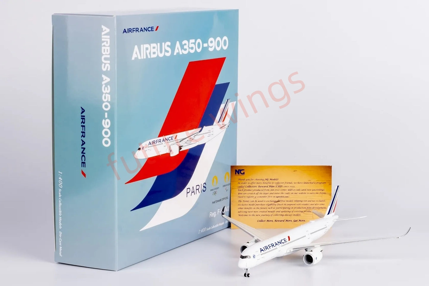 1:400 NG Models NG39089 Air France A350-900 F-HUVJ "Paris 2024" Aircraft Model+Free Tractor