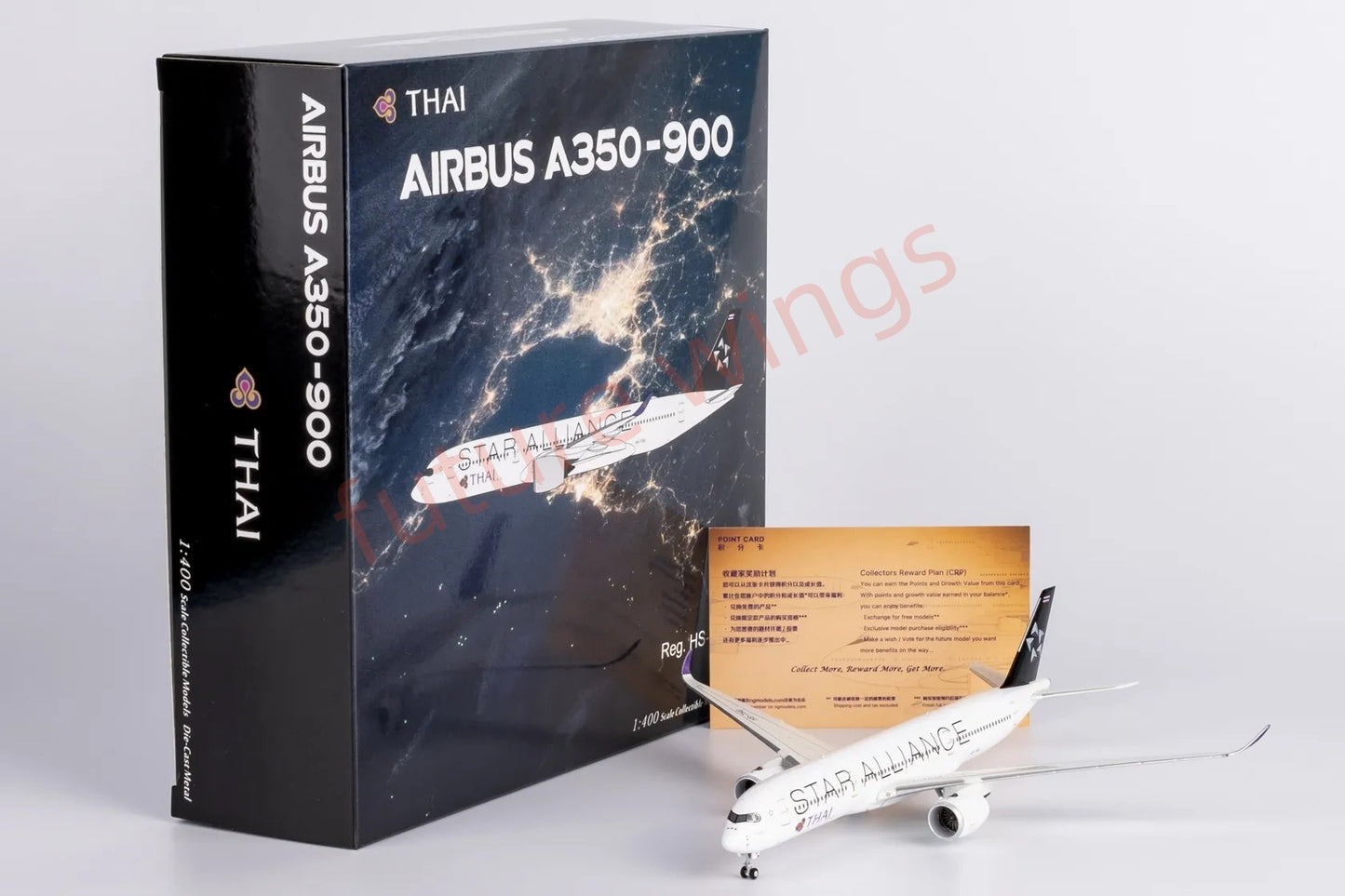 1:400 NG Models NG39085 Thai Airways A350-900 HS-THQ "Star Alliance" Aircraft Model+Free Tractor