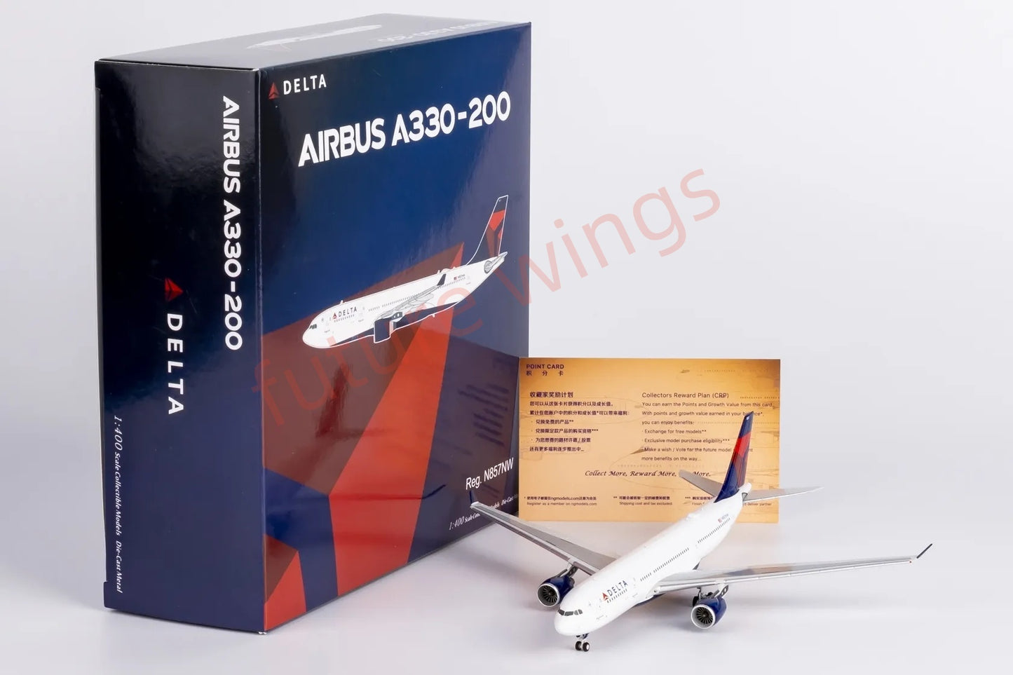 1:400 NG Models NG61096 Delta Airlines A330-200 N857NW Aircraft Model+Free Tractor