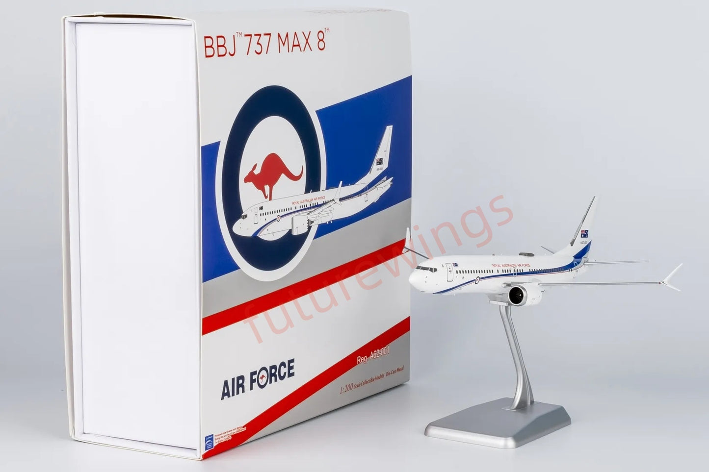 1:200 NG Models NG92007 Royal Australian Air Force B737 MAX8 A62-001 Aircraft Model With Stand