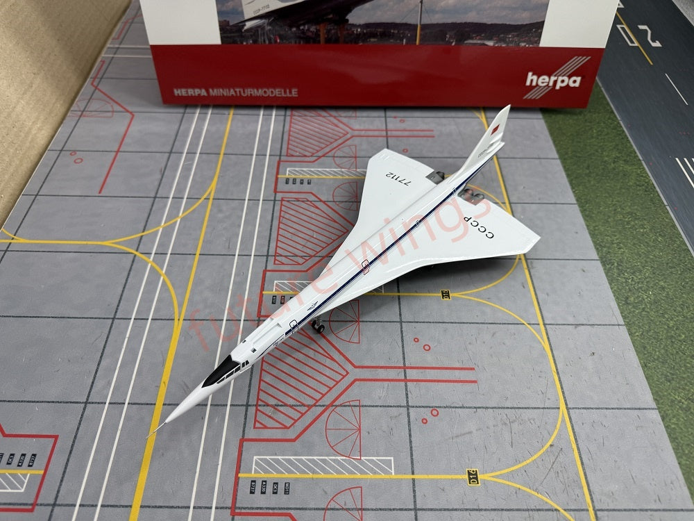 1:200 Herpa Wings 556323-001 Aeroflot TU-144 CCCP-77112 Diecast Aircraft Model