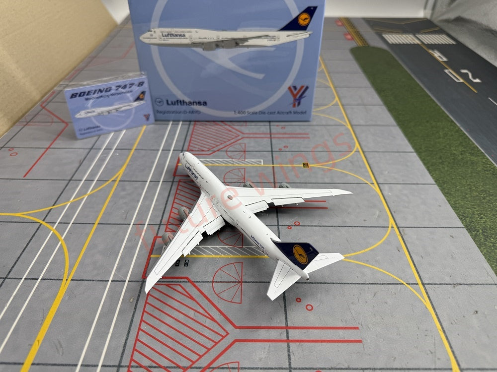 1:400 YY Wings Lufthansa Airlines Boeing 747-8 D-ABYA D-ABYD Aircraft Model+Free Tractor