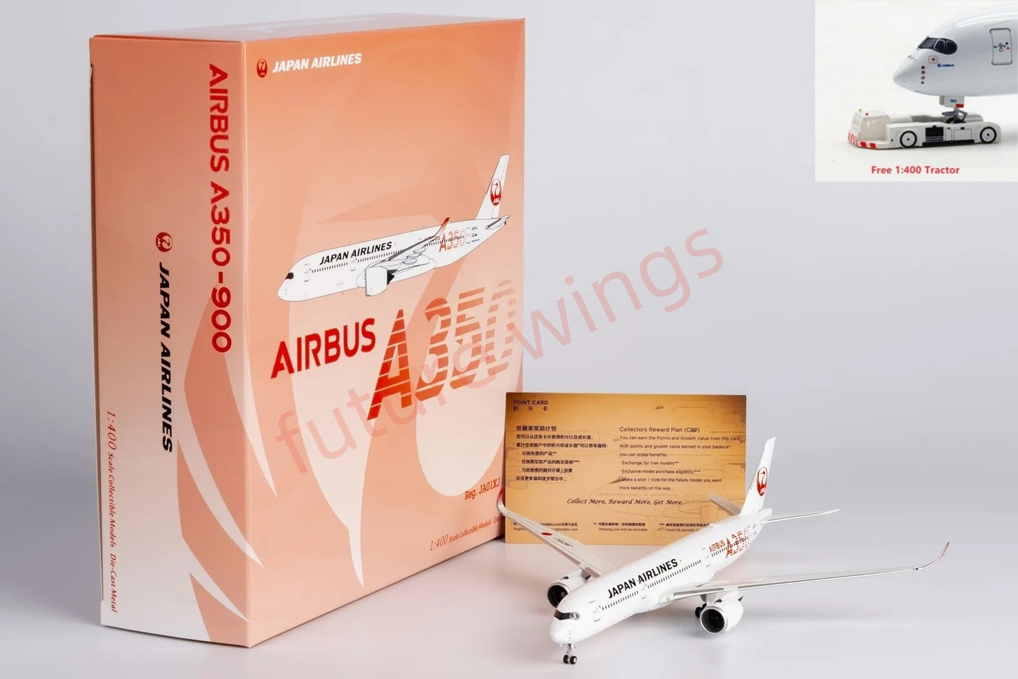 1:400 NG Models NG39095 Japan Airlines A350-900 JA01XJ "Red" Aircraft Model+Free Tractor