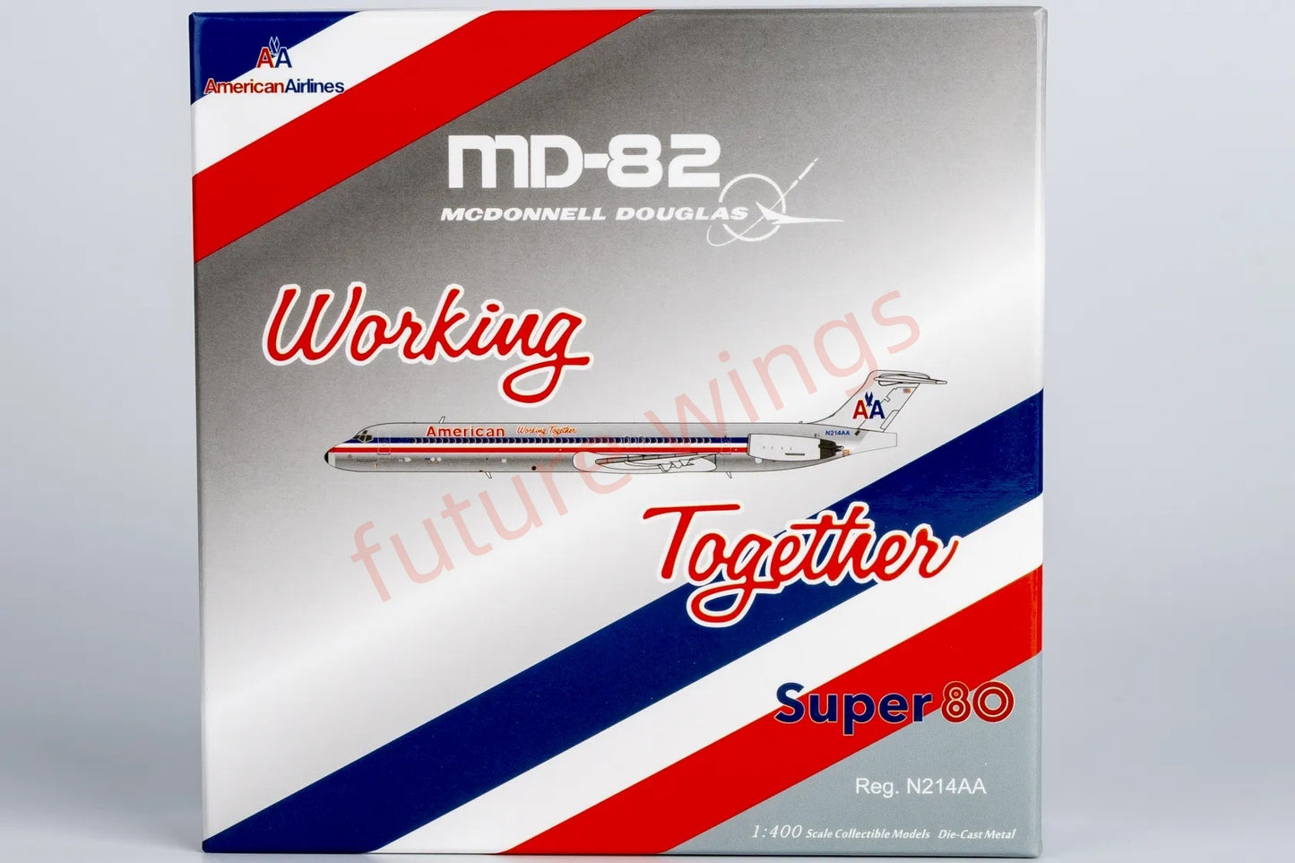 1:400 NG Models NG83007 American Airlines McDonnell Douglas MD-82 N214AA Aircraft Model+Free Tractor