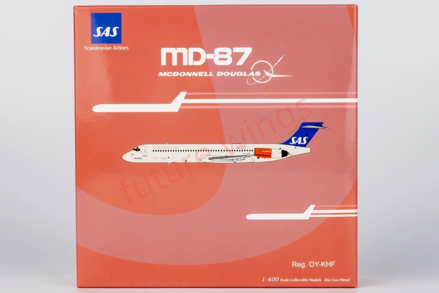 1:400 NG Models NG84003 SAS McDonnell Douglas MD-87 OY-KHF Aircraft Model+Free Tractor