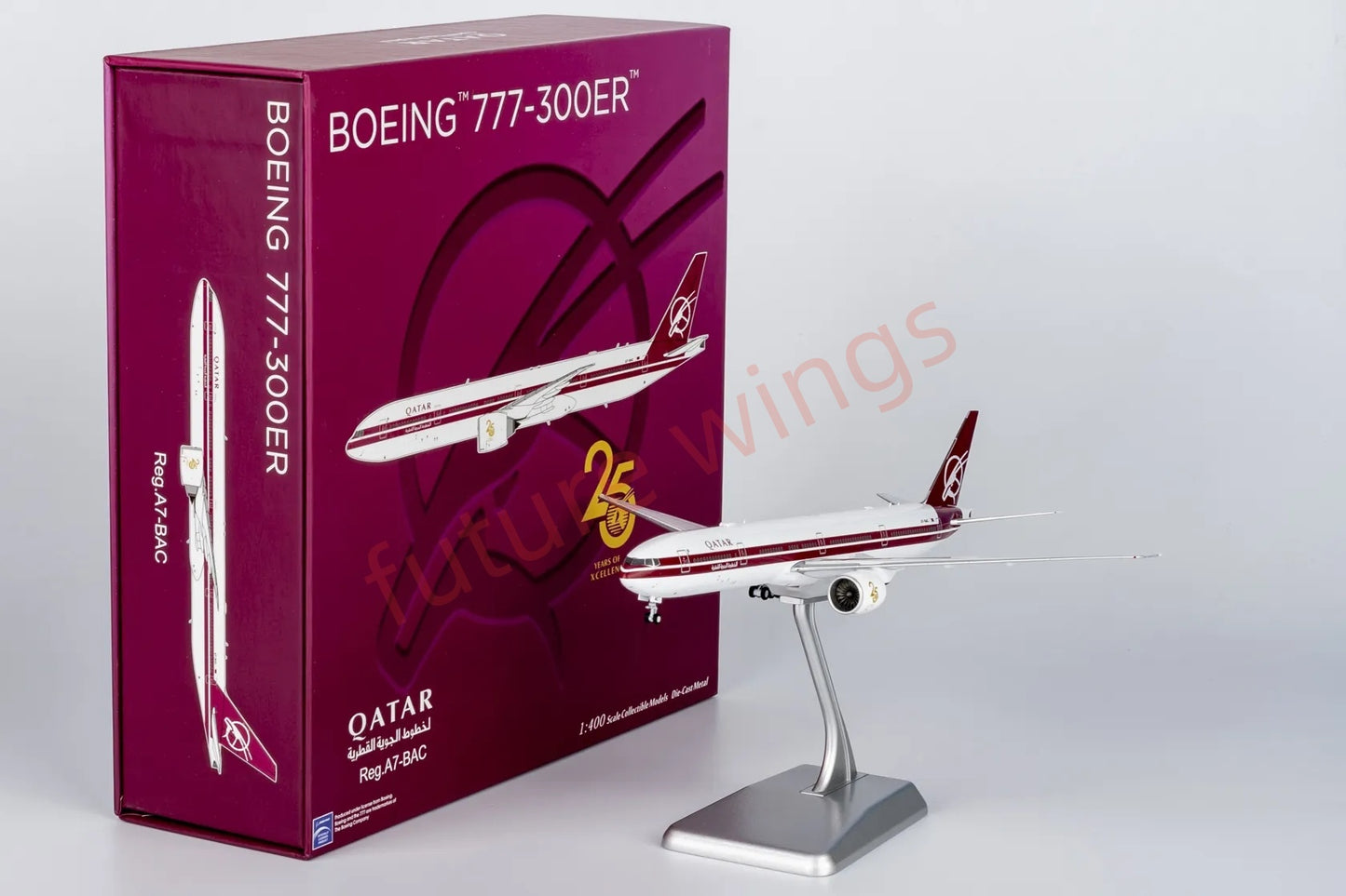 1:400 NG Models NG73009 Qatar Airways B777-300ER A7-BAC Aircraft Model+Free Tractor