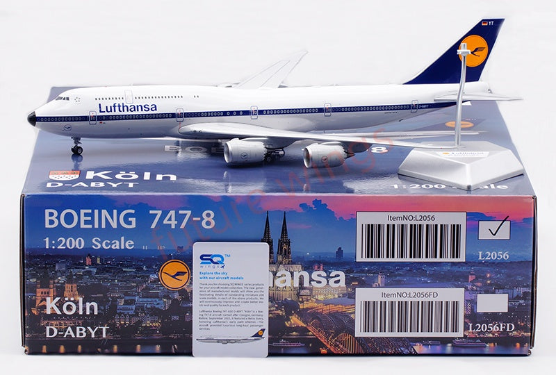 1:200 SQ Wings Lufthansa Airlines B747-8 D-ABYT Diecast Aircraft Model
