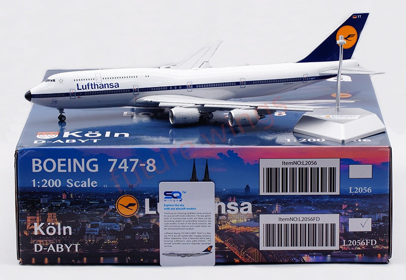 1:200 SQ Wings Lufthansa Airlines B747-8 D-ABYT Diecast Aircraft Model