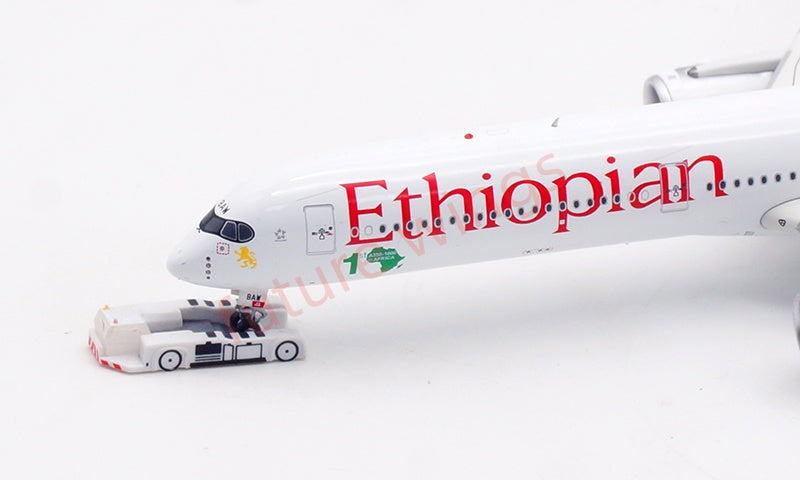 1:400 Aviation400 Ethiopian Airlines A350-1000 ET-BAW Aircraft Model Free Tractor+Stand