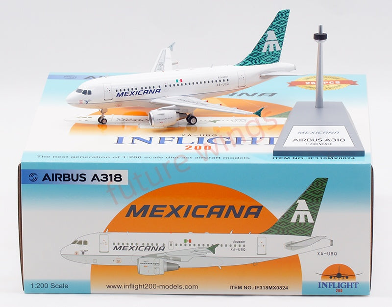 1:200 InFlight200 Mexicana Airlines A318 XA-UBQ Aircraft Model With Stand
