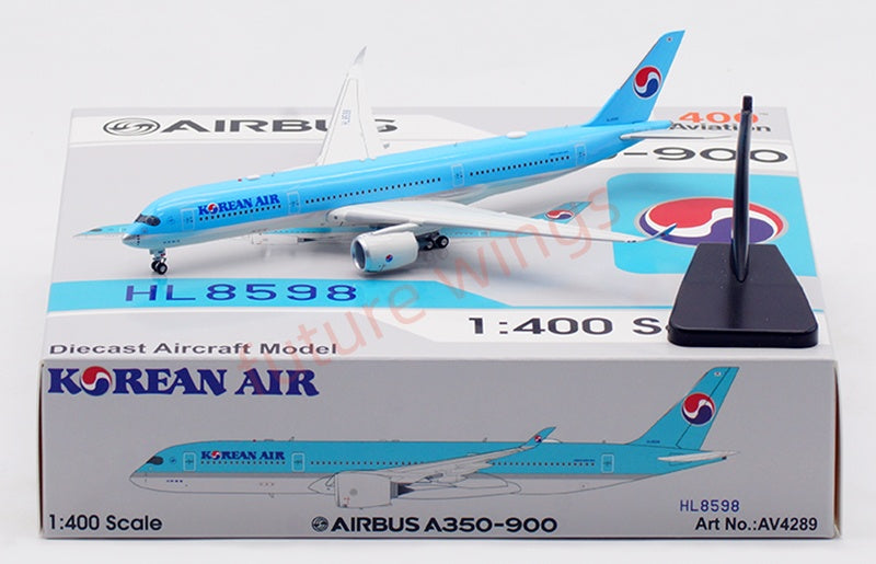 1:400 Aviation400 Korean Air A350-900 HL8598 Aircraft Model Free Tractor+Stand
