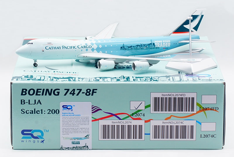 1:200 SQ Wings Cathay Pacific Cargo B747-8F B-LJA Diecast Aircraft Model