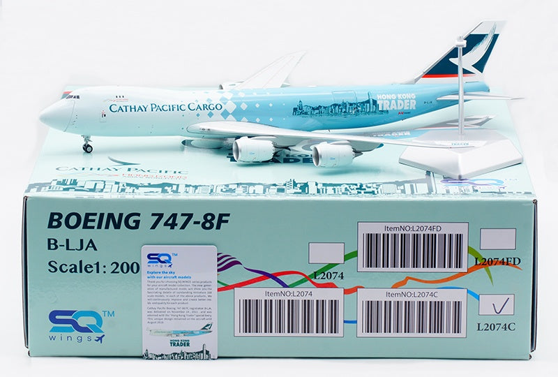 1:200 SQ Wings Cathay Pacific Cargo B747-8F B-LJA Diecast Aircraft Model
