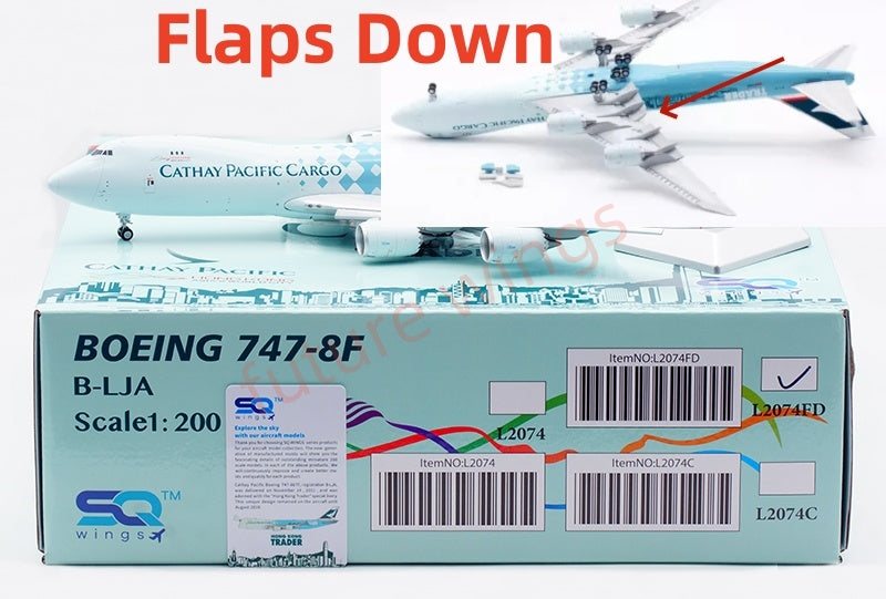 1:200 SQ Wings Cathay Pacific Cargo B747-8F B-LJA Diecast Aircraft Model