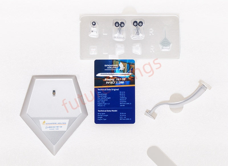 1:200 SQ Wings Singapore Airlines B787-10 9V-SCJ 9V-SCN Diecast Aircraft Model