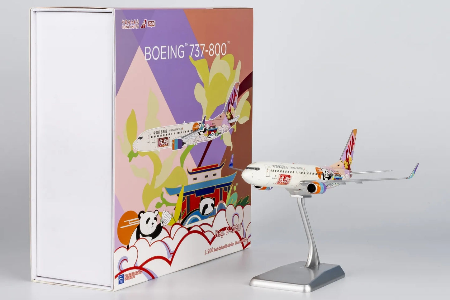 1:200 NG Models 08007 China United Airlines B737-800 B-208U "Chengdu"Aircraft Model