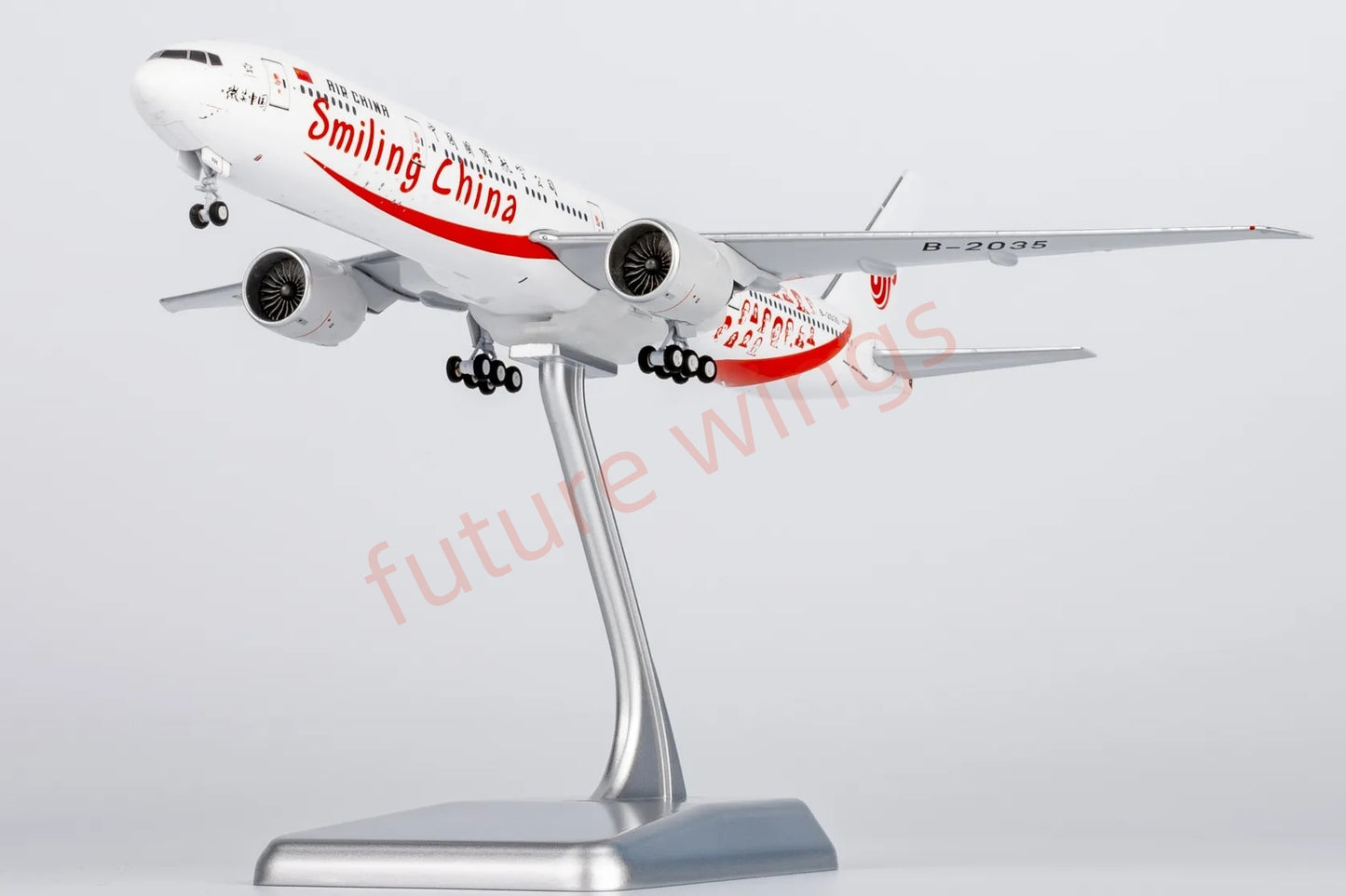 1:400 NG Models NG73058 Air China B777-300ER B-2035 "Smiling China" Aircraft Model+Free Tractor "Luxury Package"