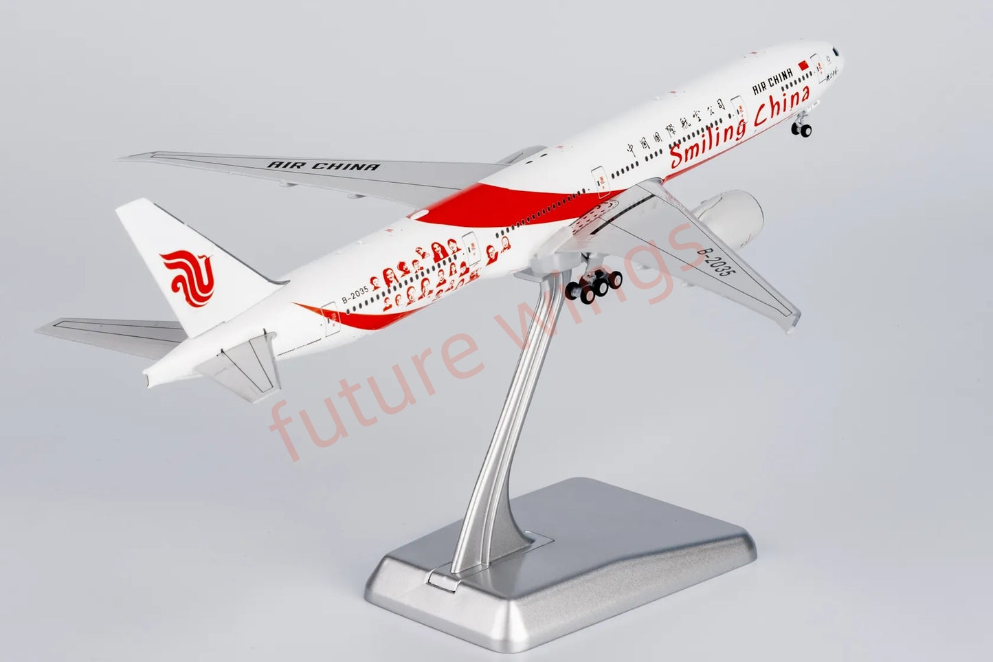 1:400 NG Models NG73058 Air China B777-300ER B-2035 "Smiling China" Aircraft Model+Free Tractor "Luxury Package"