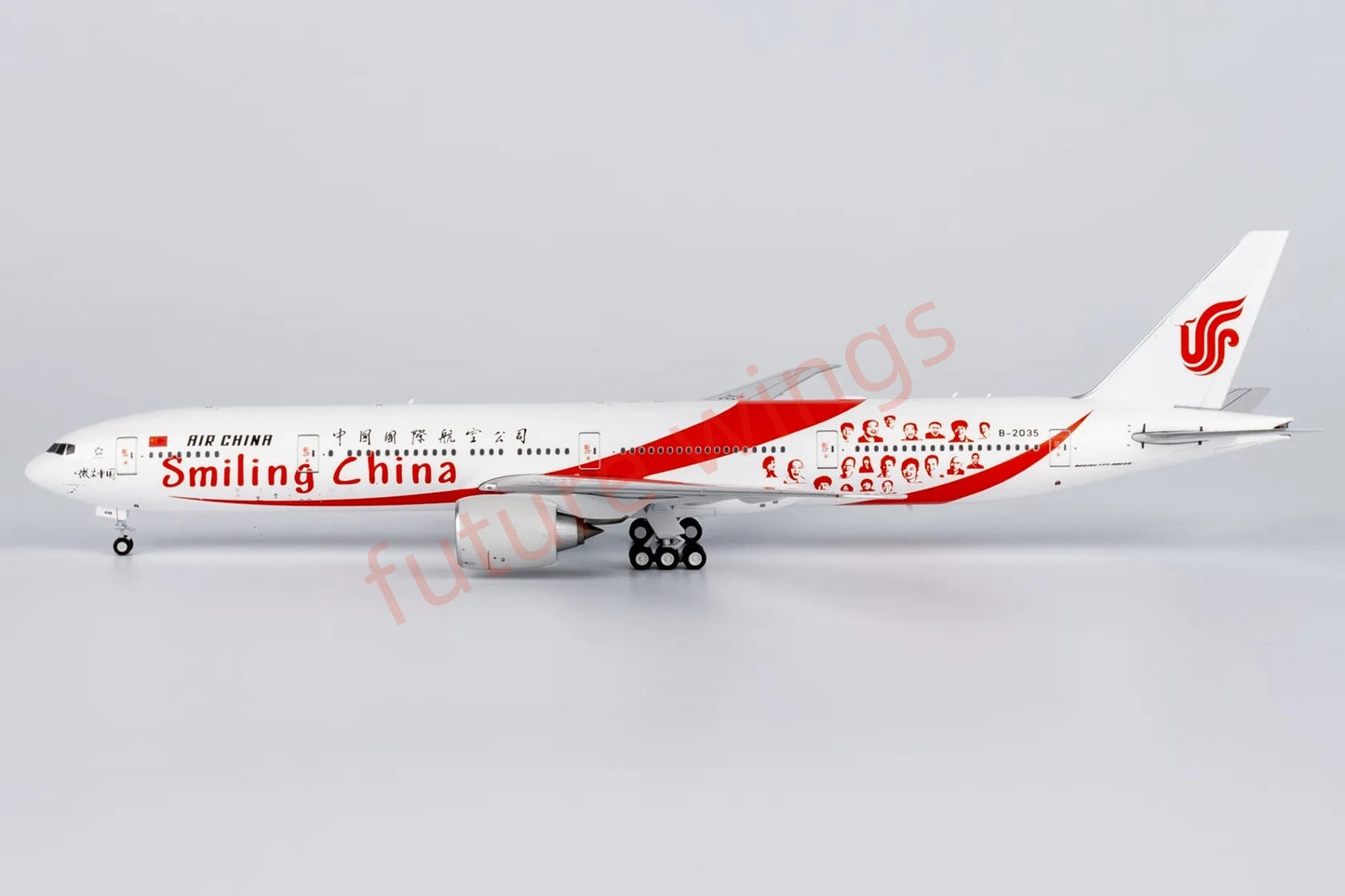 1:400 NG Models NG73058 Air China B777-300ER B-2035 "Smiling China" Aircraft Model+Free Tractor "Luxury Package"