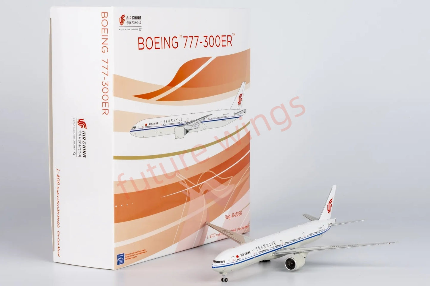 1:400 NG Models NG73063 Air China B777-300ER B-2036 Aircraft Model+Free Tractor