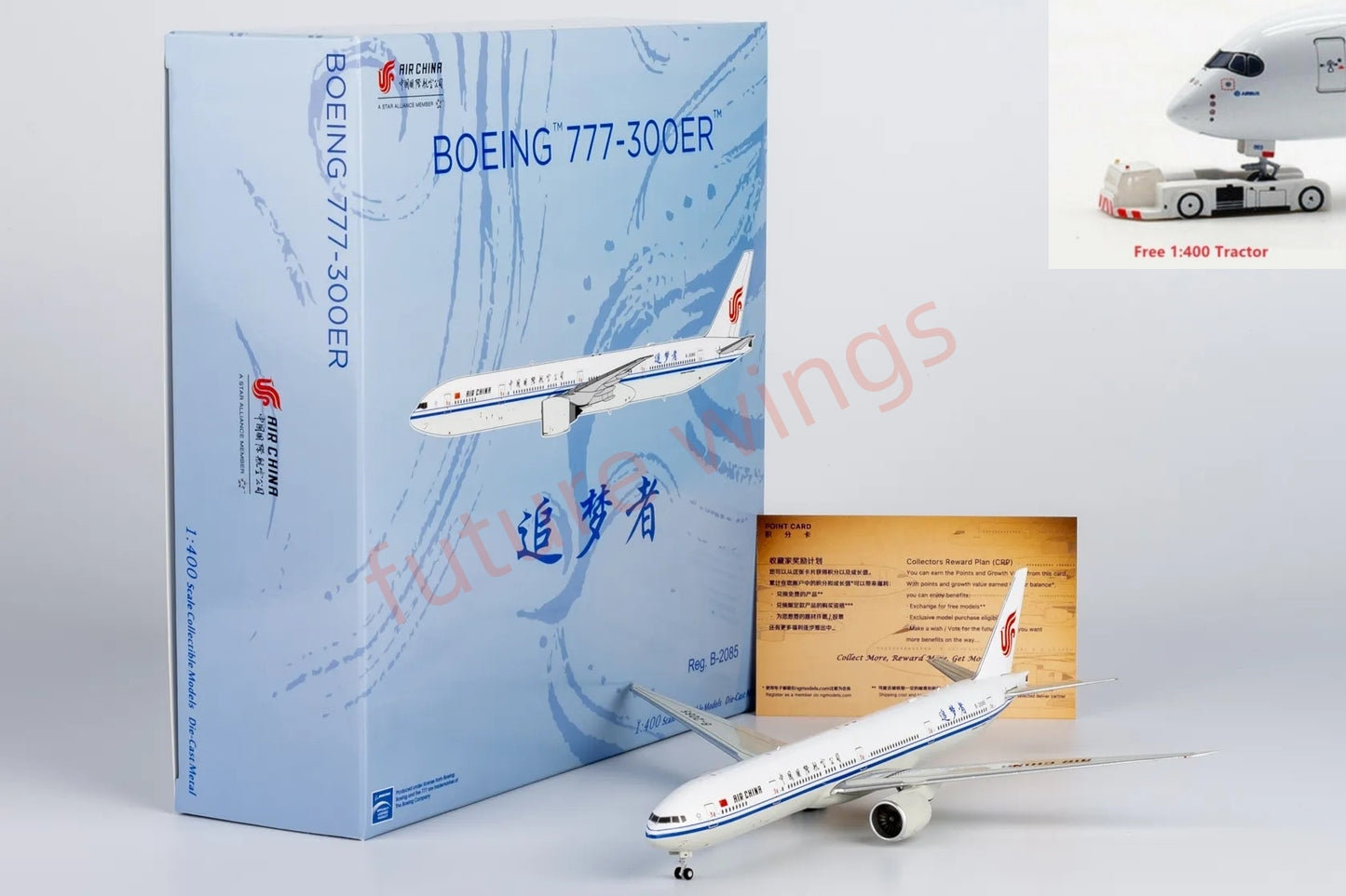 1:400 NG Models NG73066 Air China B777-300ER B-2035 Aircraft Model+Free Tractor