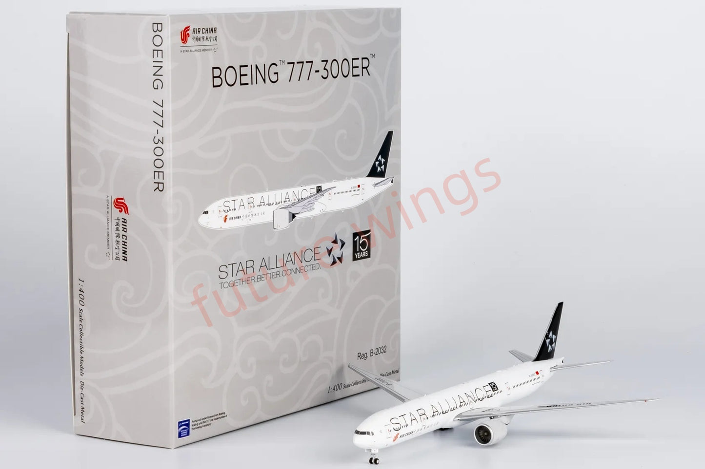 1:400 NG Models NG73062 Air China B777-300ER B-2032 "STAR ALLIANCE" 15YEARS Aircraft Model+Free Tractor