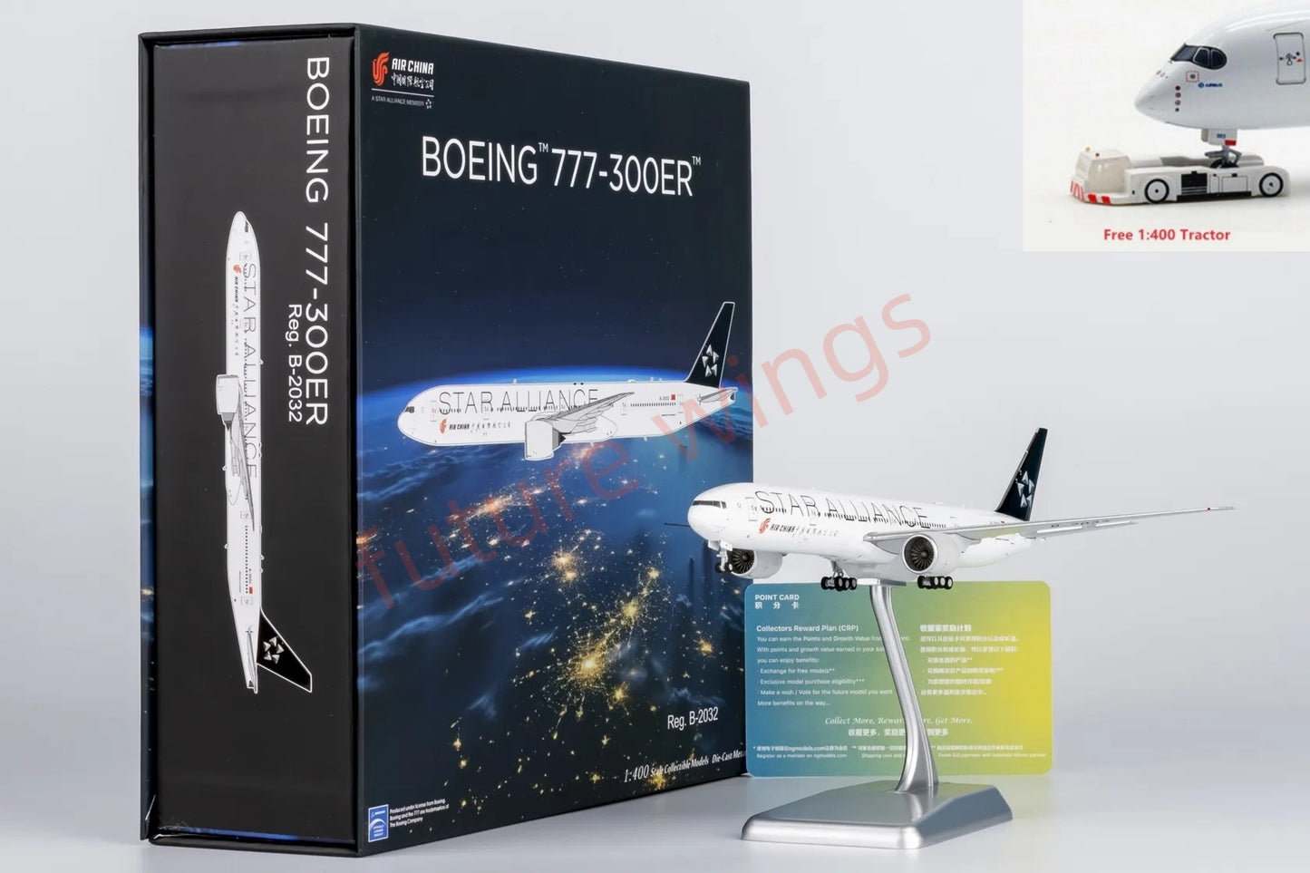 1:400 NG Models NG73060 Air China B777-300ER B-2032 "STAR ALLIANCE" Aircraft Model+Free Tractor"luxury package"