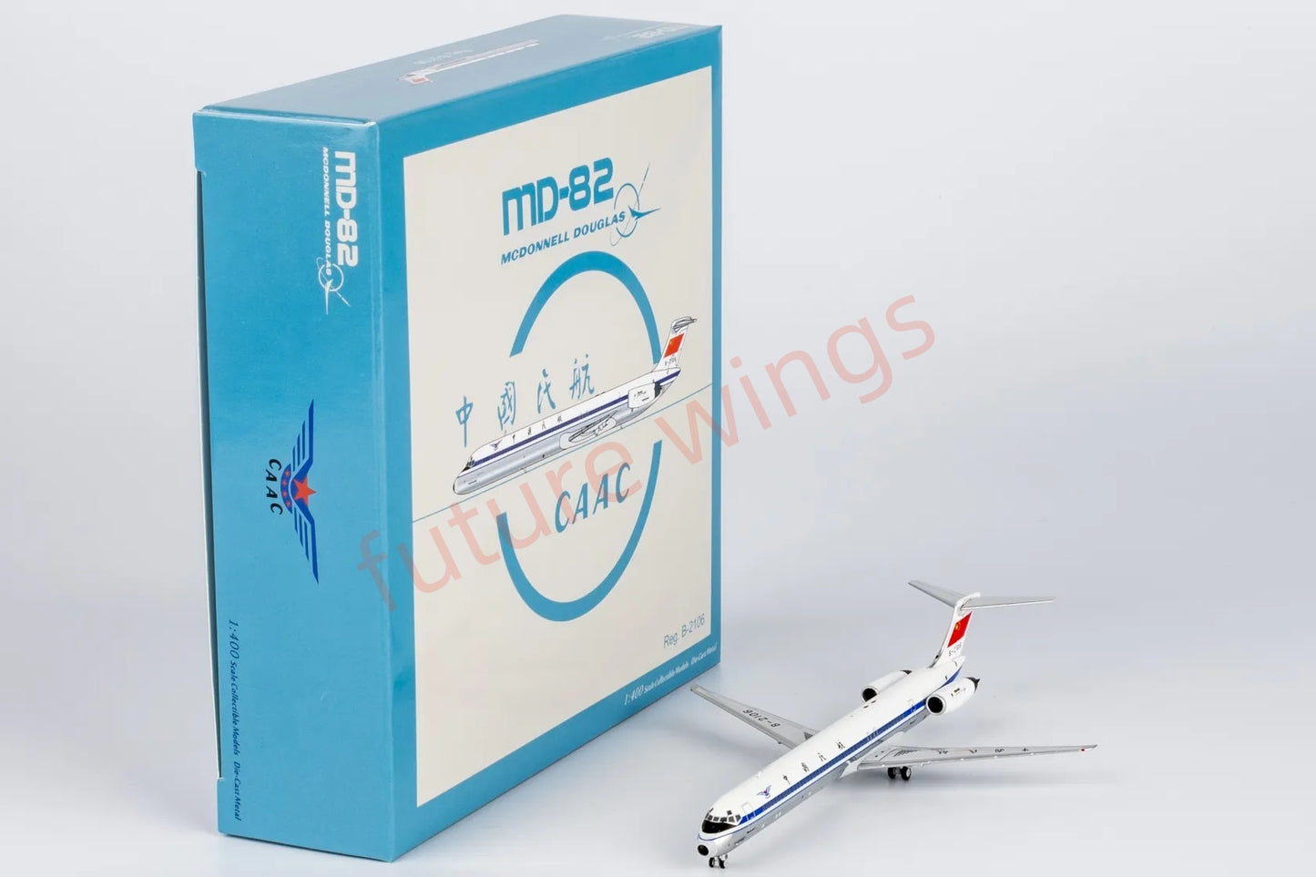 1:400 NG Models NG83015 CAAC McDonnell Douglas MD-82 B-2106 Aircraft Model+Free Tractor