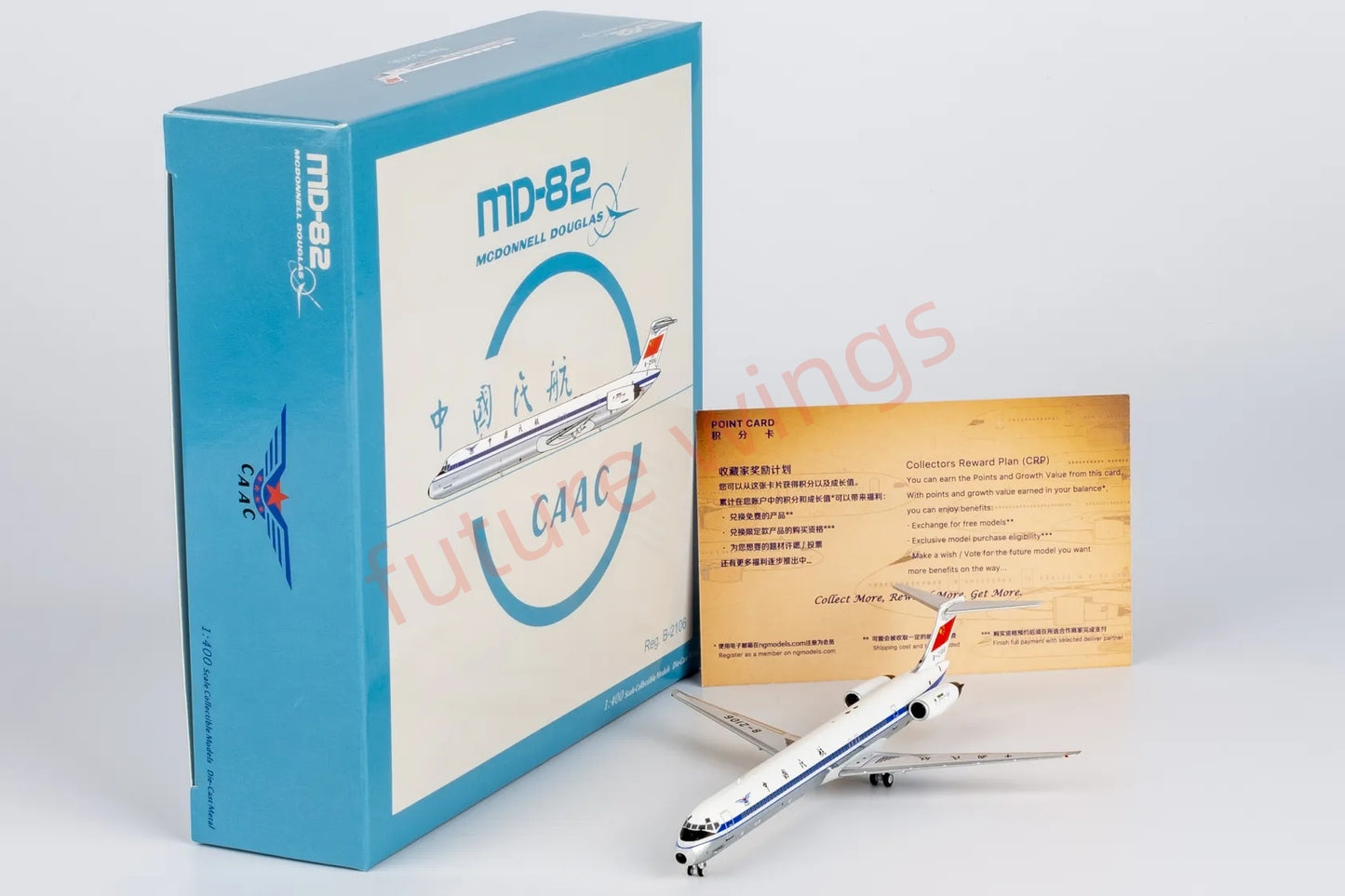 1:400 NG Models NG83015 CAAC McDonnell Douglas MD-82 B-2106 Aircraft Model+Free Tractor