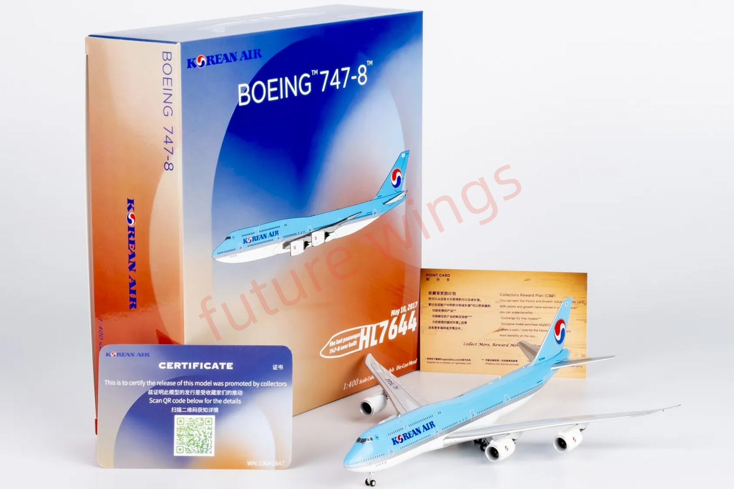1:400 NG Models NG78036 Korean Air B747-8 HL7644 "The Last Passenger B747 Plane "Aircraft Model+Free Tractor