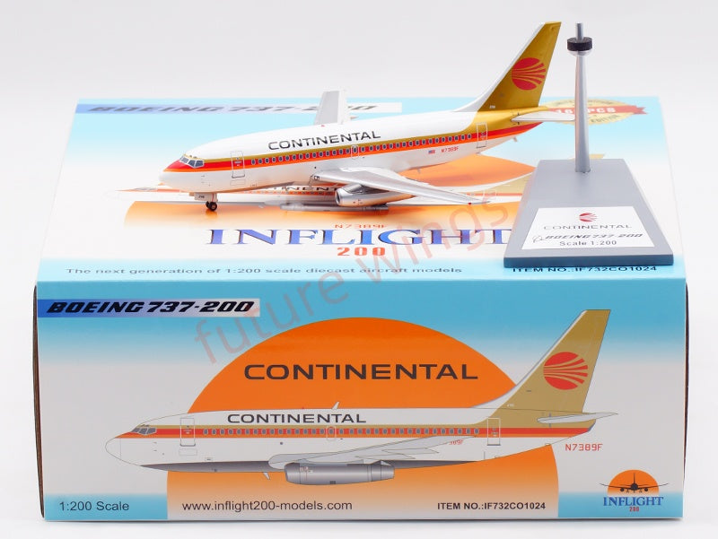 1:200 InFlight200 Continental Airlines B737-200 N7389F Diecast Aircraft Model