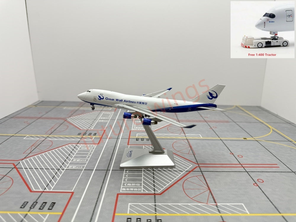 1:400 Geministar Great Wall Airlines B747-400 B-2428 Aircraft Model+Free Tractor