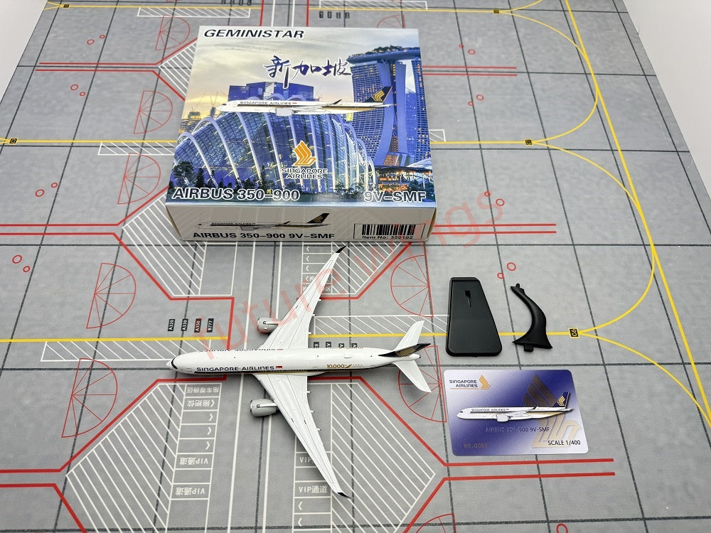 1:400 Geministar Singapore Airlines A350-900 9V-SMA 9V-SHA 9V-SMF Aircraft Model+Free Tractor
