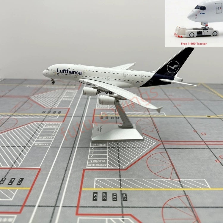 1:400 YY Wings Lufthansa Airlines A380 D-AIMB/D-AIMC Aircraft Model+Tractor