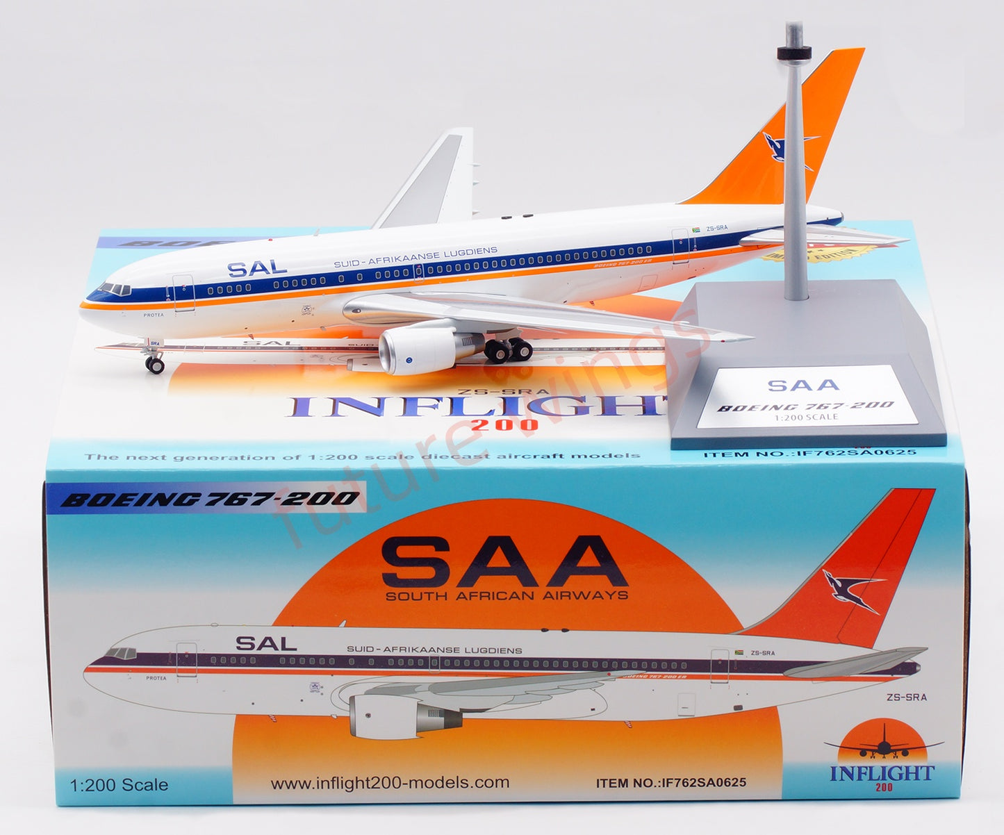 1:200 InFlight200 South Africa Airways B767-200 ZS-SRA Diecast Aircraft Model