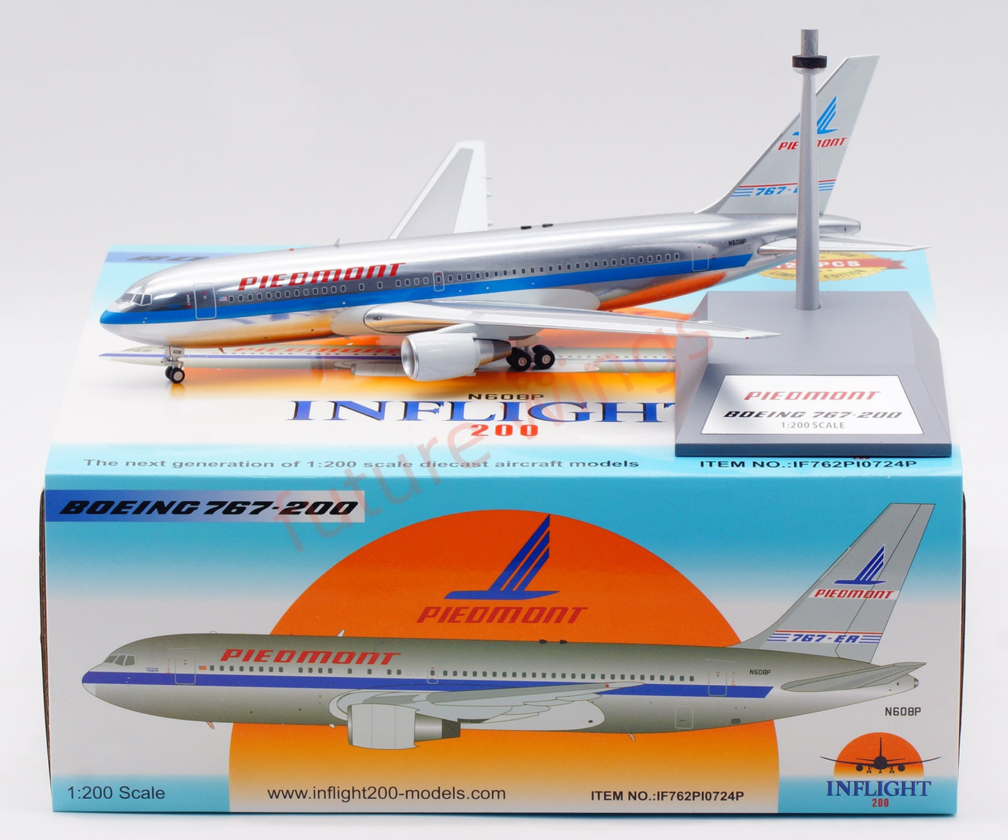 1:200 InFlight200 Piedmont Airlines B767-200ER N608P Diecast Aircraft Model