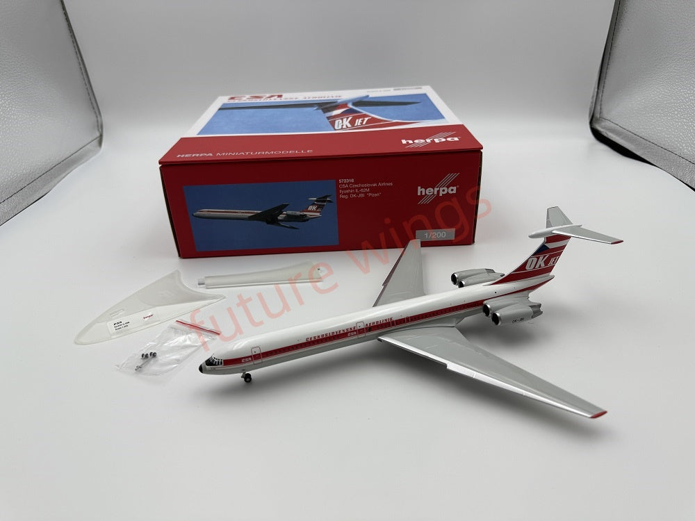 1:200 Herpa Wings Malév/Lot/Ukraine/Interflug Ilyushin IL-62M Diecast Aircraft Model