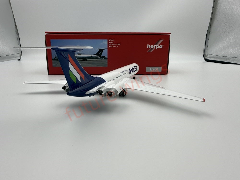 1:200 Herpa Wings Malév/Lot/Ukraine/Interflug Ilyushin IL-62M Diecast Aircraft Model