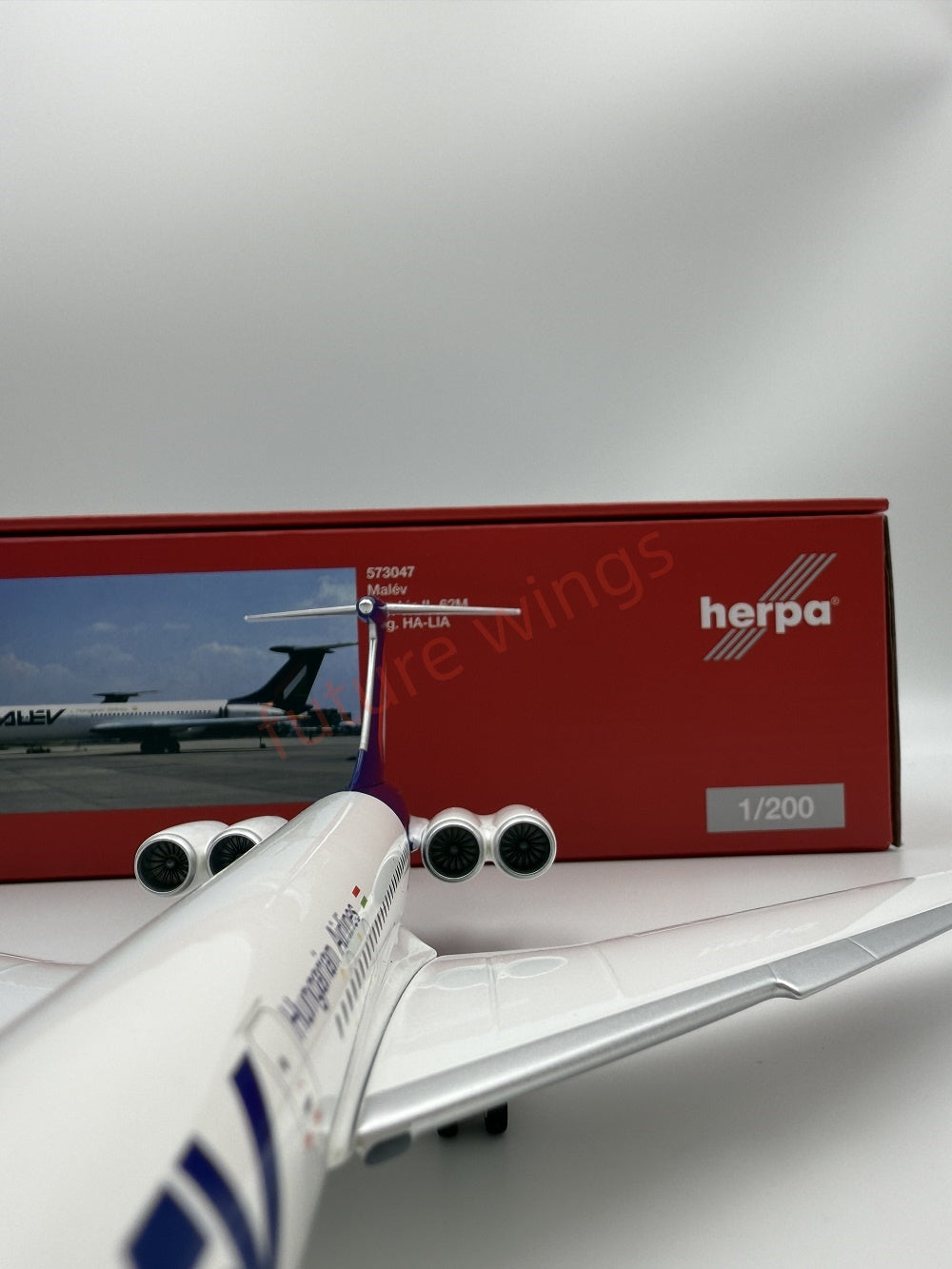 1:200 Herpa Wings Malév/Lot/Ukraine/Interflug Ilyushin IL-62M Diecast Aircraft Model