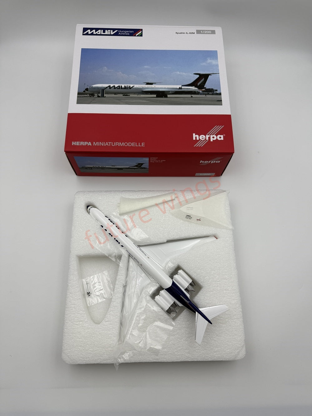 1:200 Herpa Wings Malév/Lot/Ukraine/Interflug Ilyushin IL-62M Diecast Aircraft Model