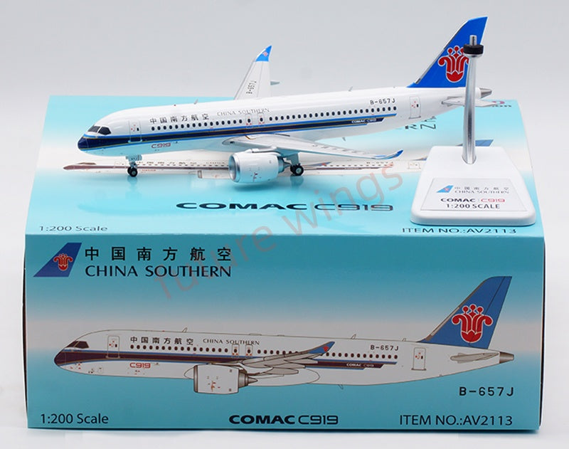 1:200 InFlight200 China Southern Airlines C919 B-919J B-657J Diecast Aircraft Model