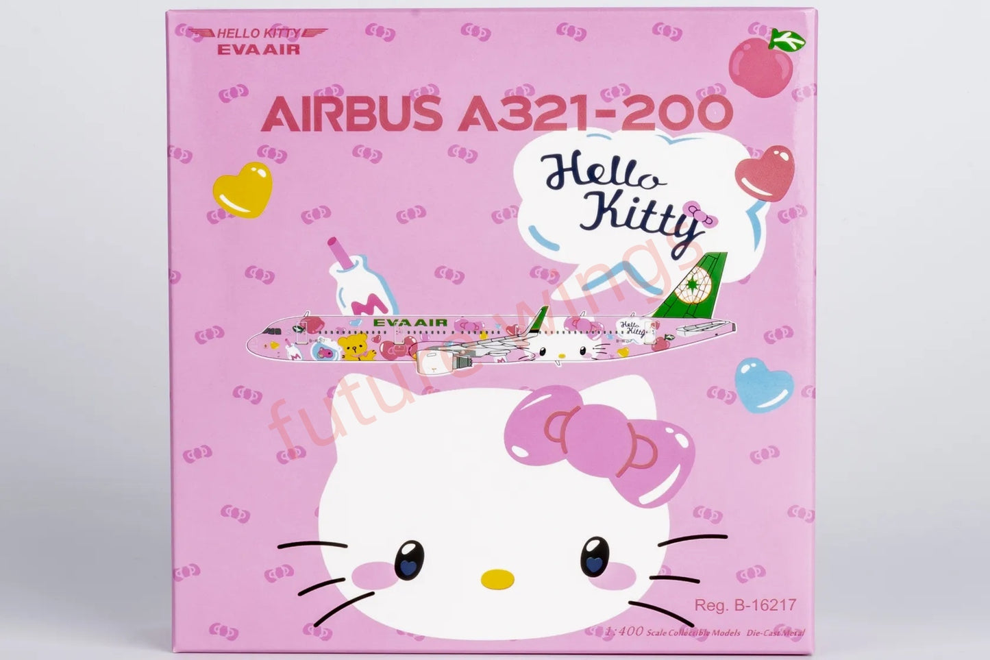 1:400 NG Models NG13123 EVA Air A321 B-16217 KITTY Aircraft Model+Free Tractor