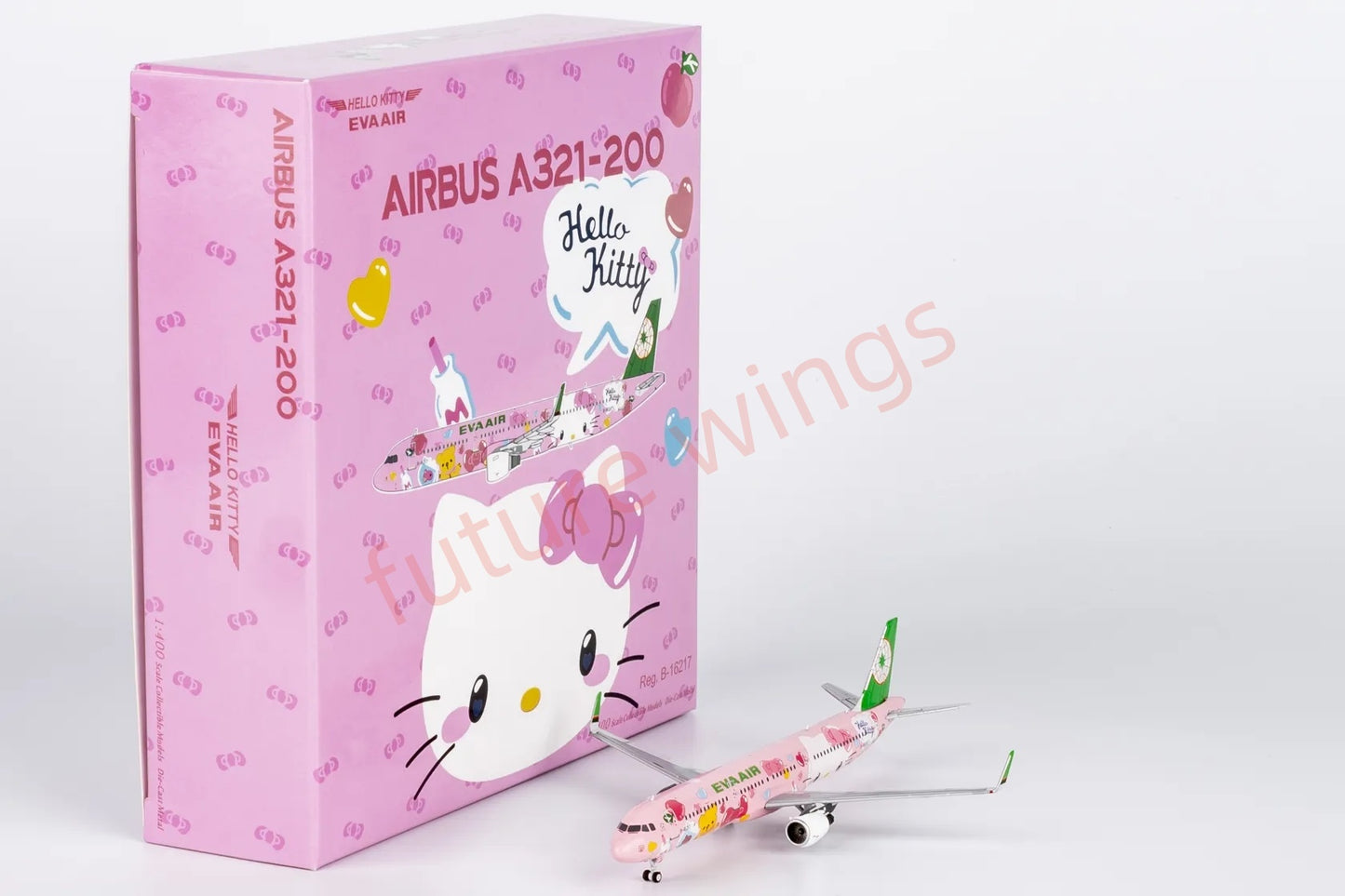 1:400 NG Models NG13123 EVA Air A321 B-16217 KITTY Aircraft Model+Free Tractor
