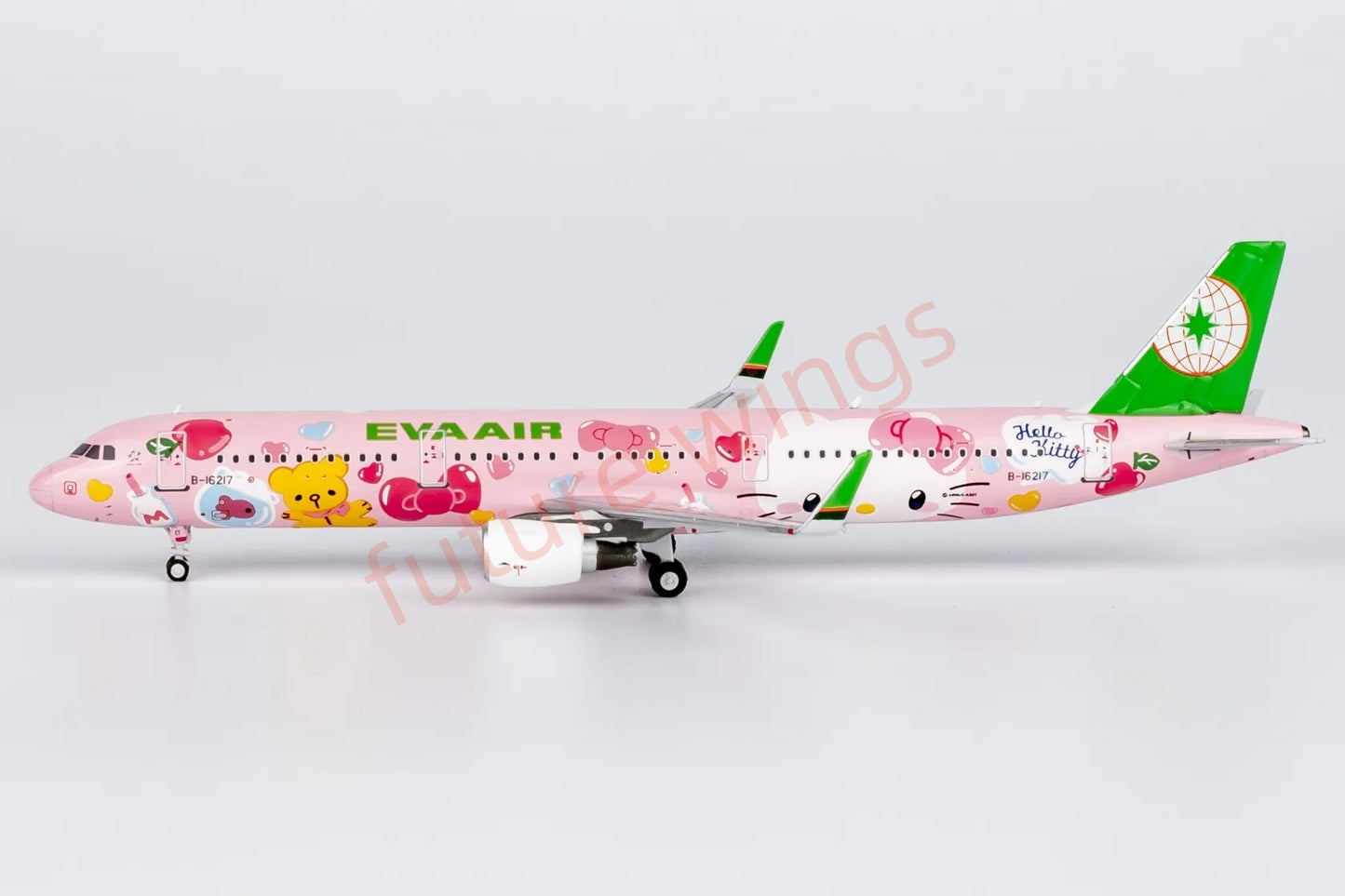 1:400 NG Models NG13123 EVA Air A321 B-16217 KITTY Aircraft Model+Free Tractor