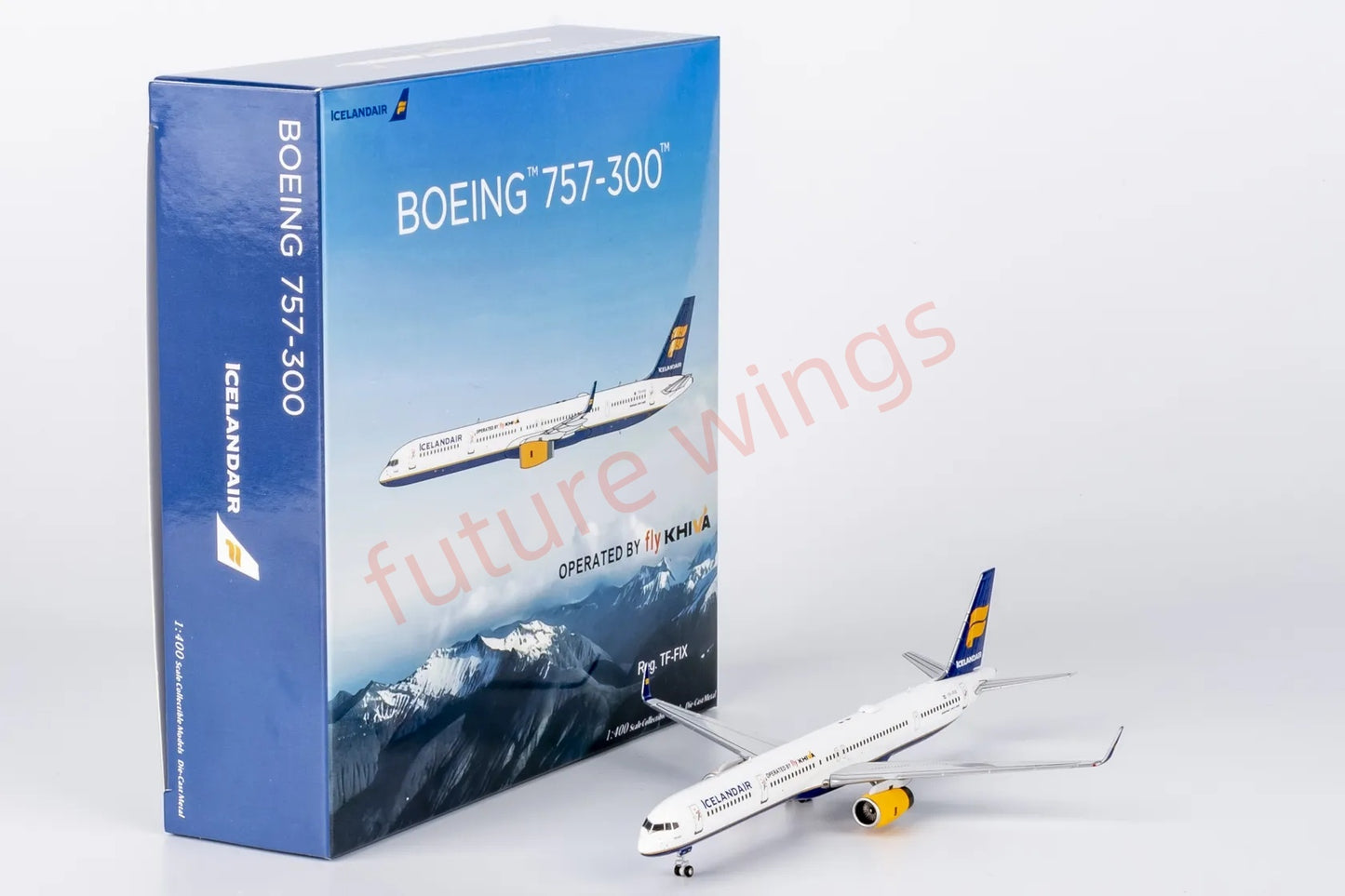 1:400 NG Models NG45007 Iceland Air B757-300 TF-FIX Aircraft Model+Free Tractor