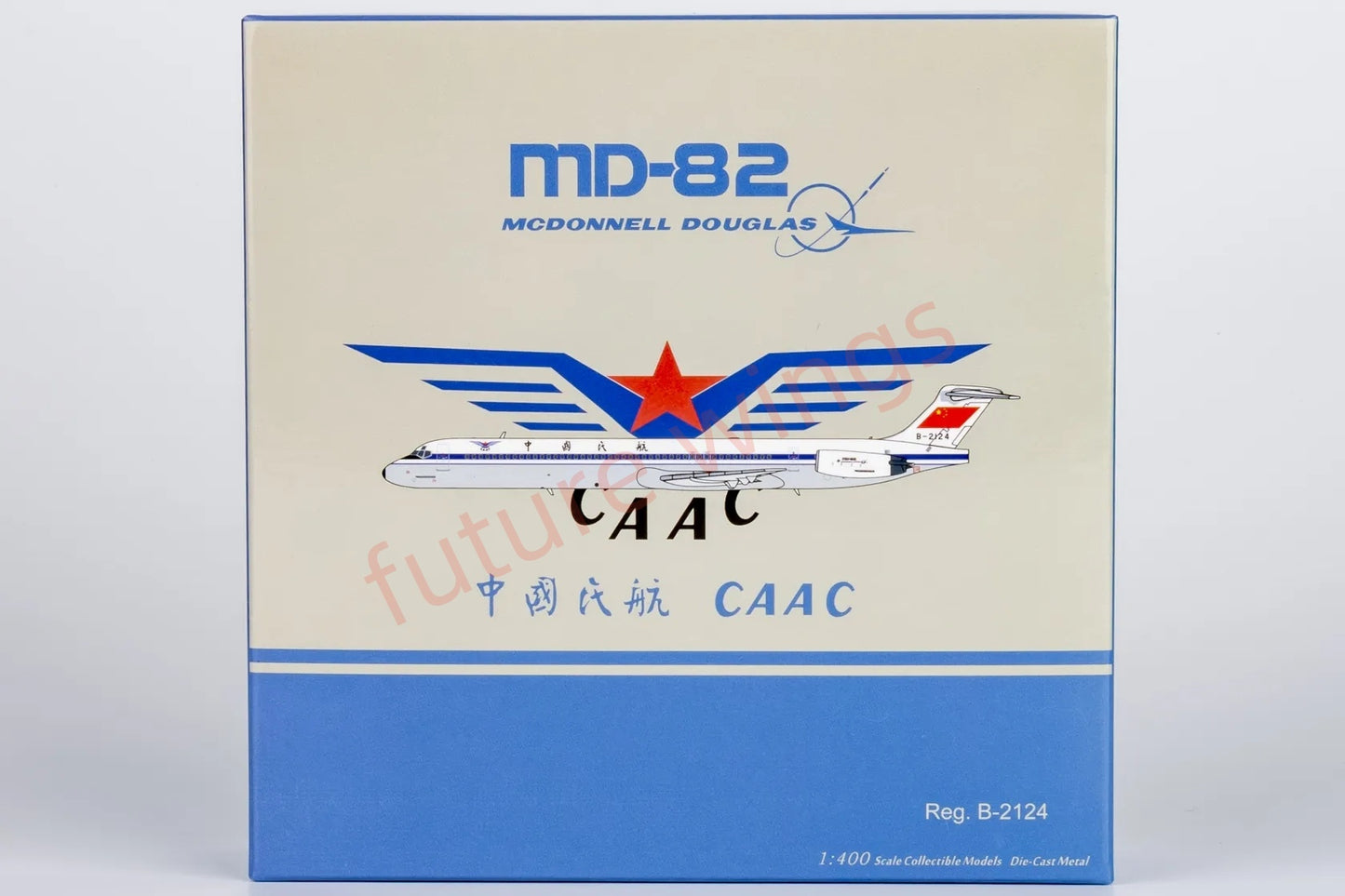 1:400 NG Models NG83016 CAAC McDonnell Douglas MD-82 B-2124 Aircraft Model+Free Tractor