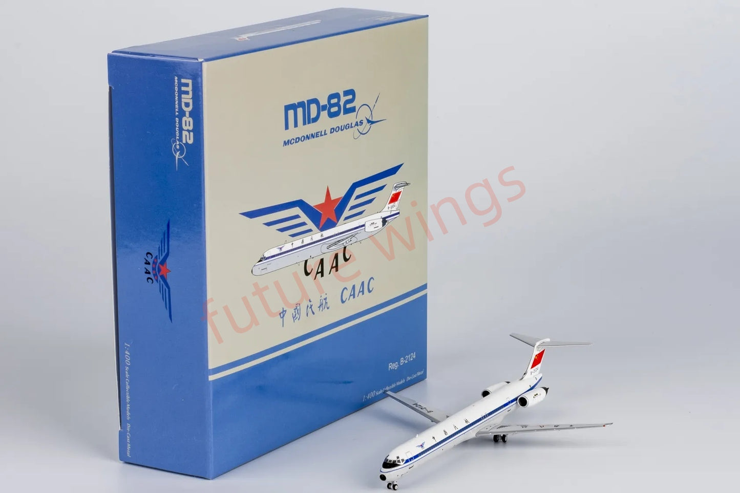 1:400 NG Models NG83016 CAAC McDonnell Douglas MD-82 B-2124 Aircraft Model+Free Tractor
