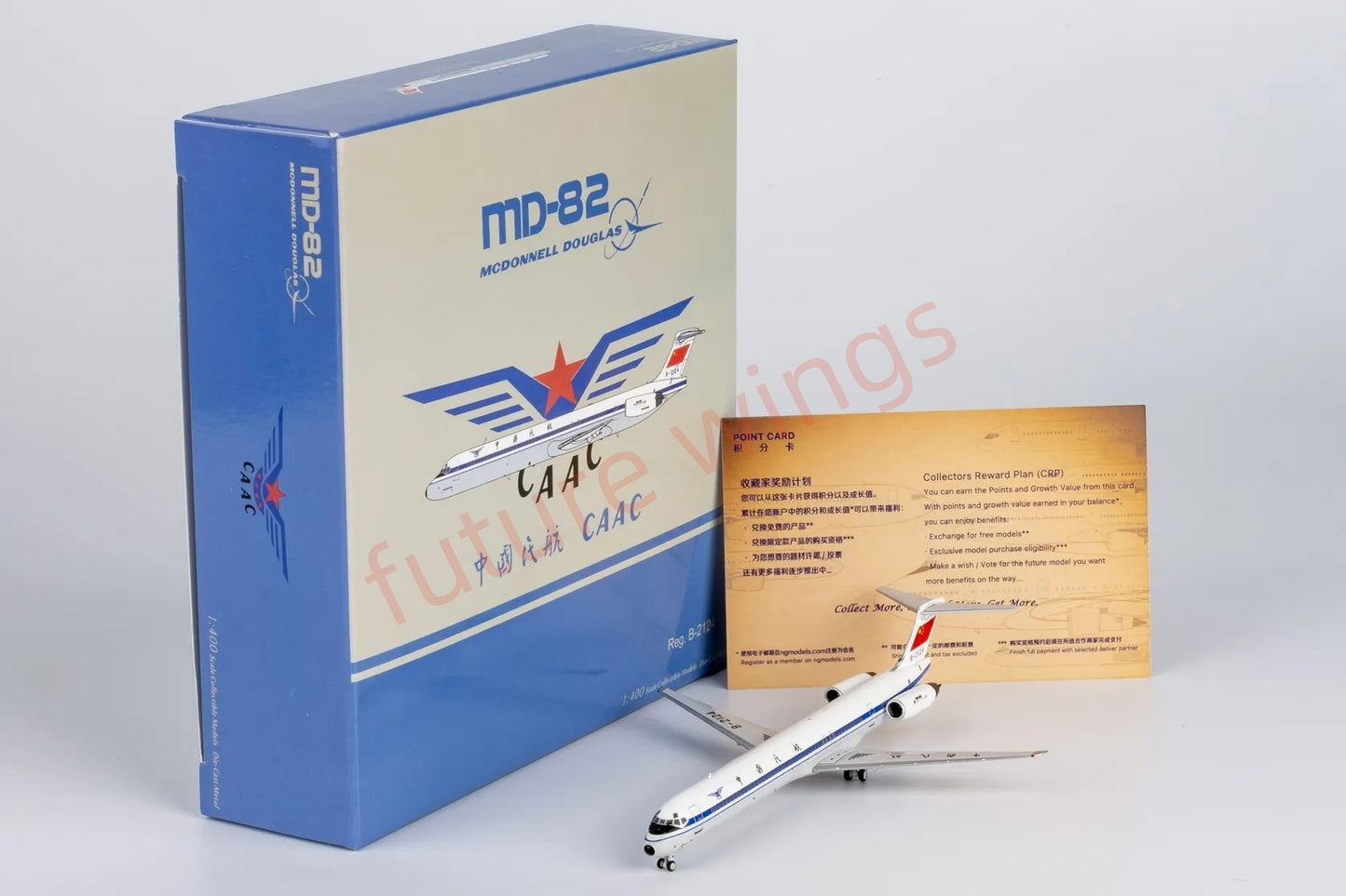 1:400 NG Models NG83016 CAAC McDonnell Douglas MD-82 B-2124 Aircraft Model+Free Tractor